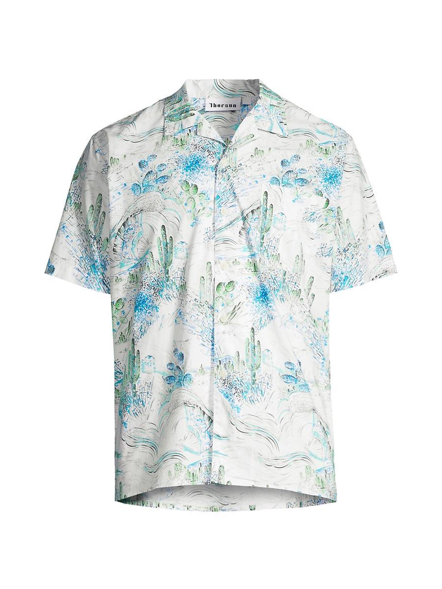 Mens Cactus Fan Button-Front Shirt Product Image