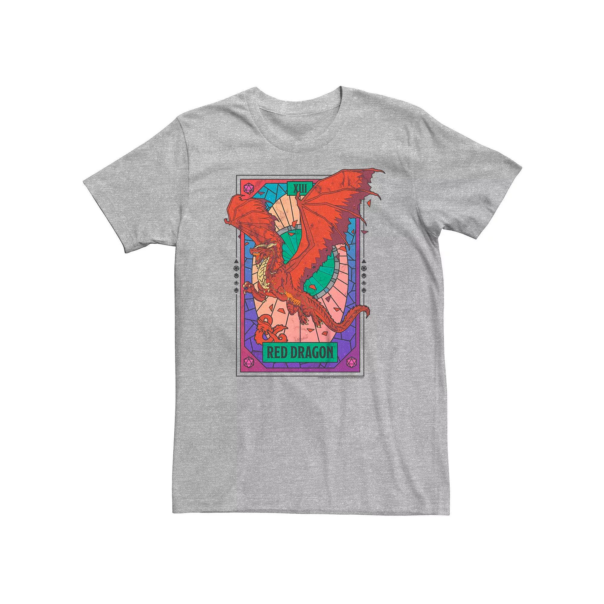 Big & Tall Dungeons & Dragons Red Dragon Tarot Tee, Men's, Size: Large Tall, Athletic Grey Product Image