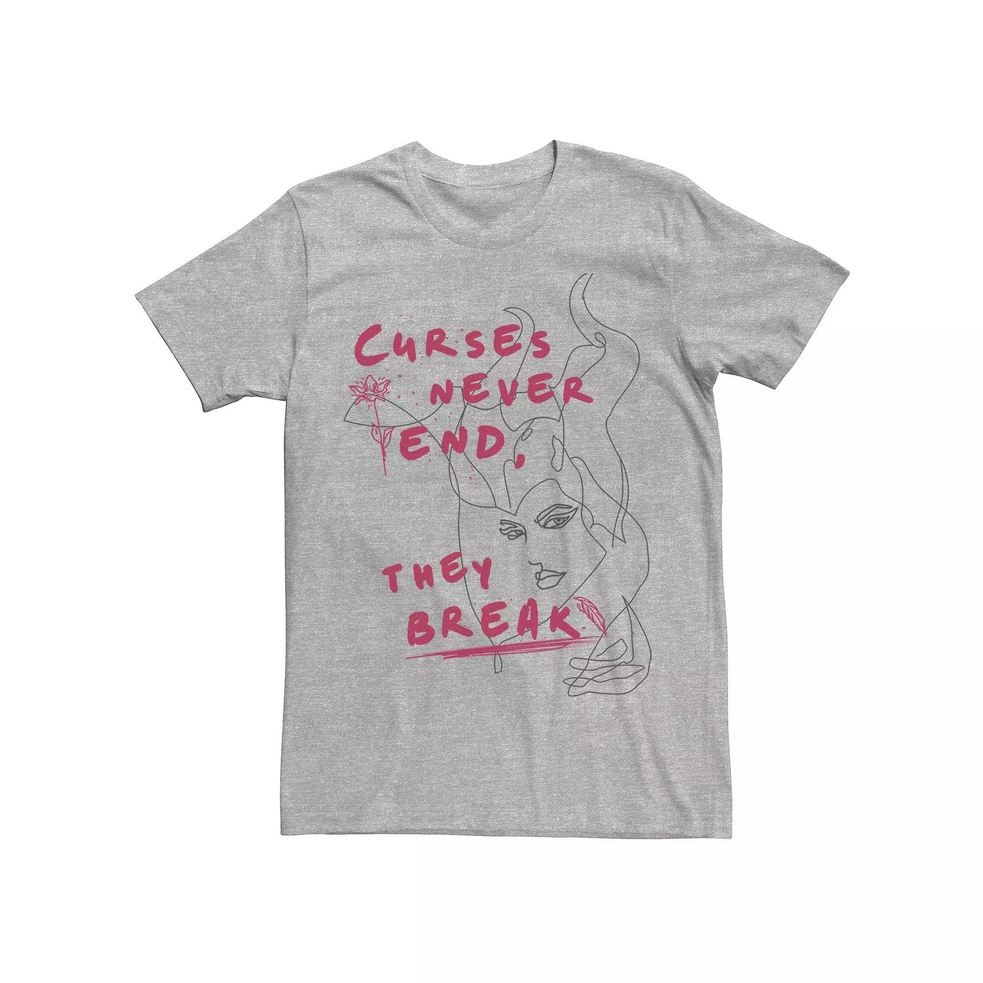 Disney's Maleficent Curses Never End Outline Men's Tee, Size: XXL, Athletic Grey Product Image
