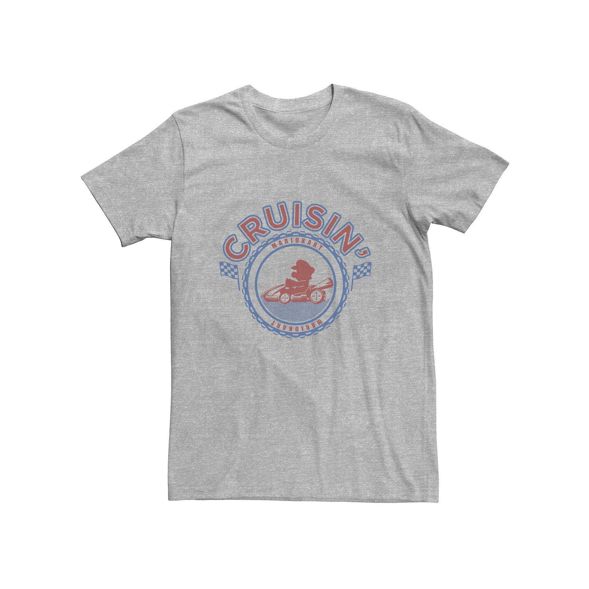 Mens Nintendo Mario Kart Cruisin Silhouette Tee Athletic Grey Product Image