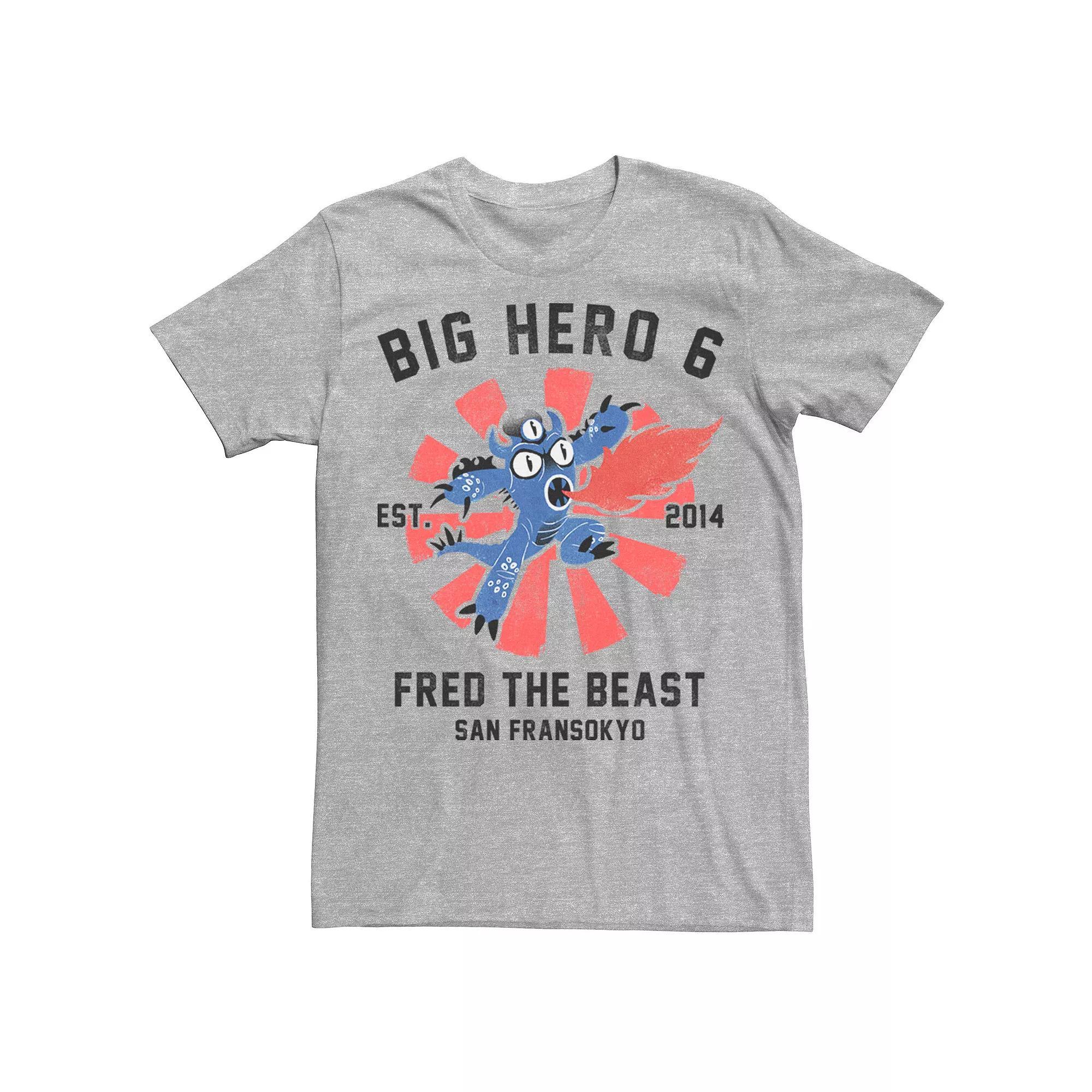 Disney's Big Hero 6 Fred The Beast Poster Men's Tee, Size: Small, Athletic Grey Product Image
