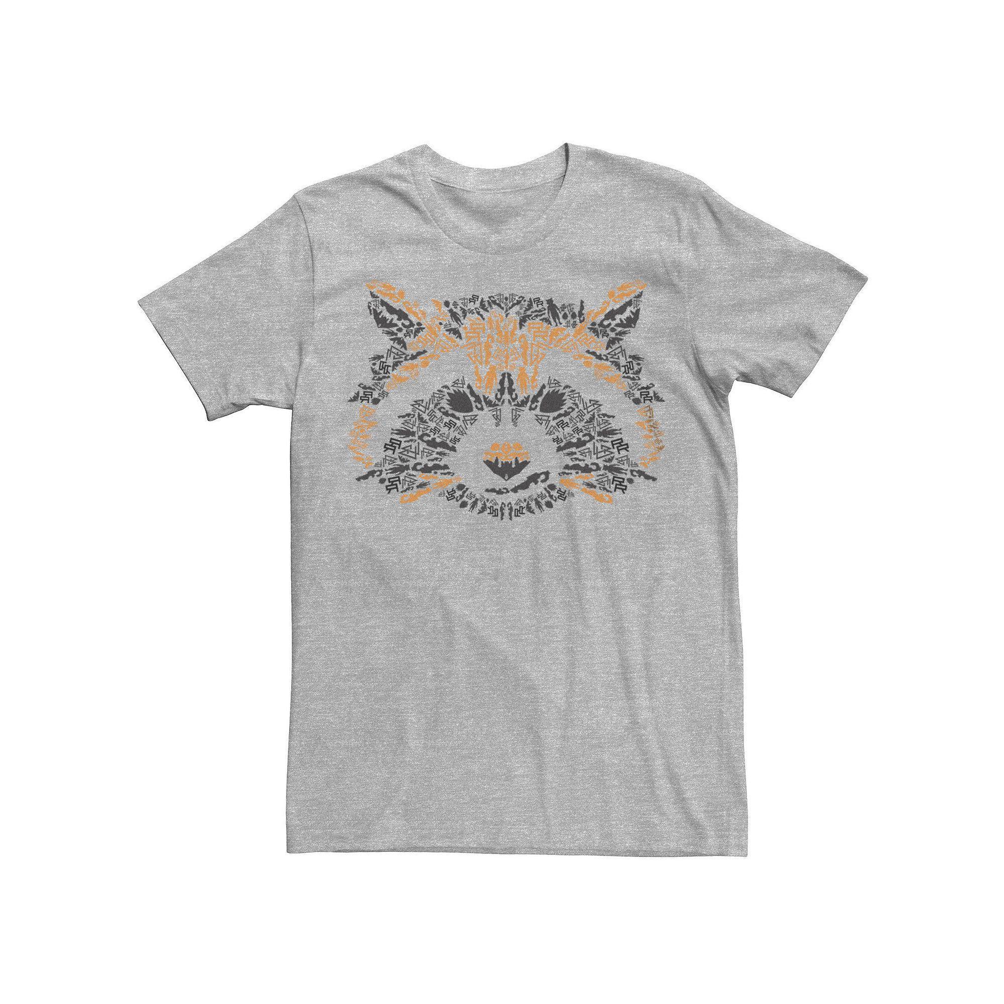 Men's Marvel Guardians Of The Galaxy Rocket Symbols Face Graphic Tee, Size: Small, Athletic Grey Product Image