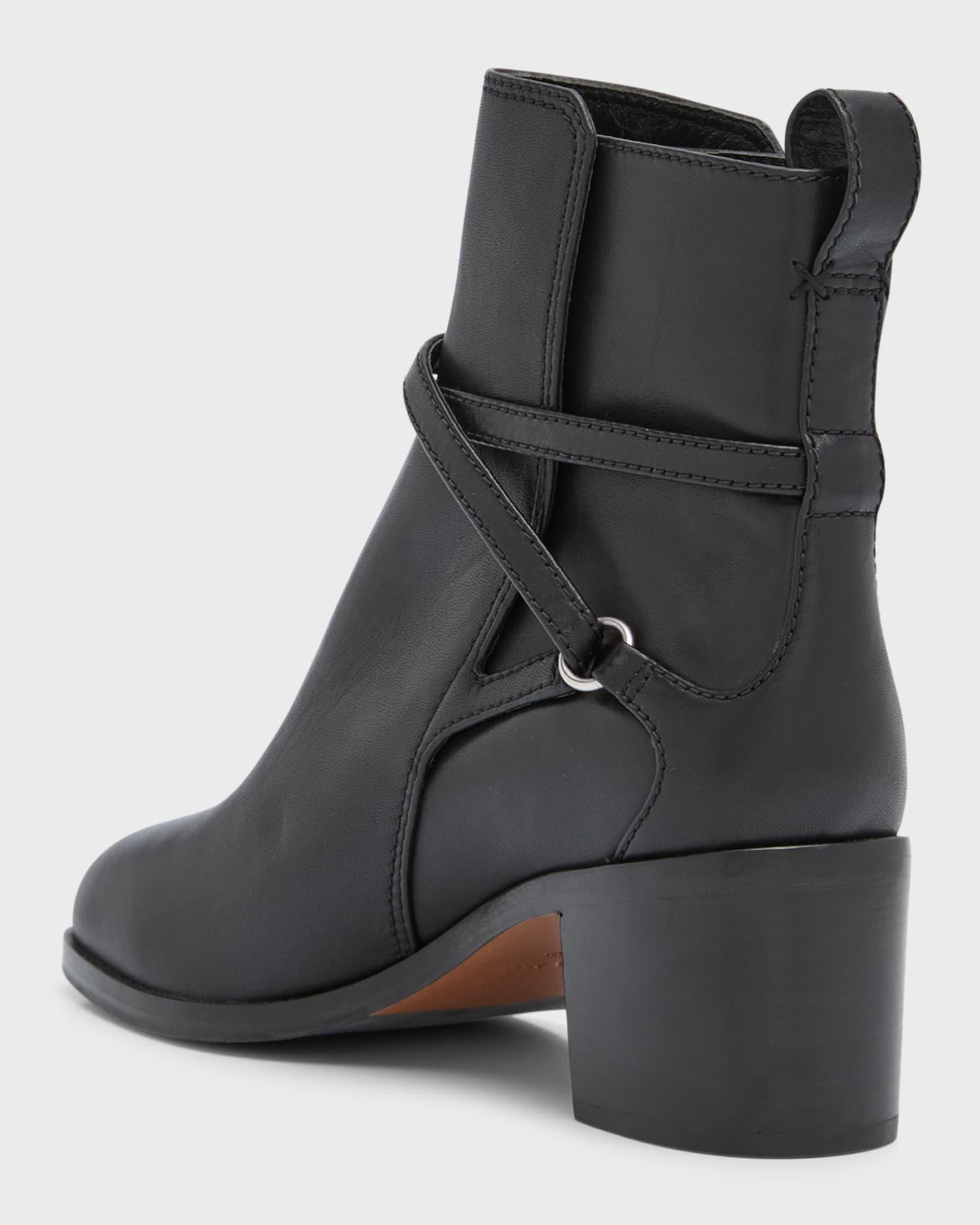 Hazel Leather Buckle Ankle Booties Product Image