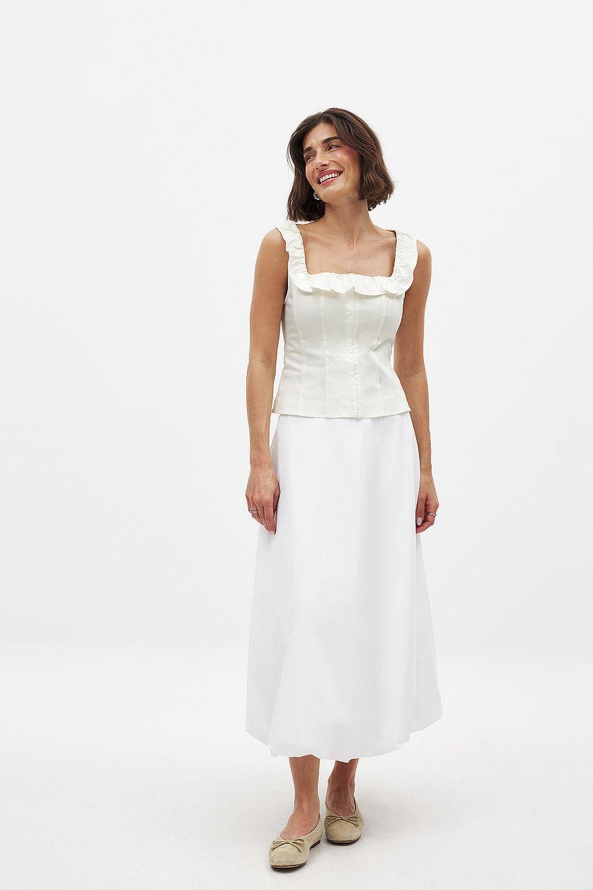 Square Neck Ruffle Corset Top Product Image