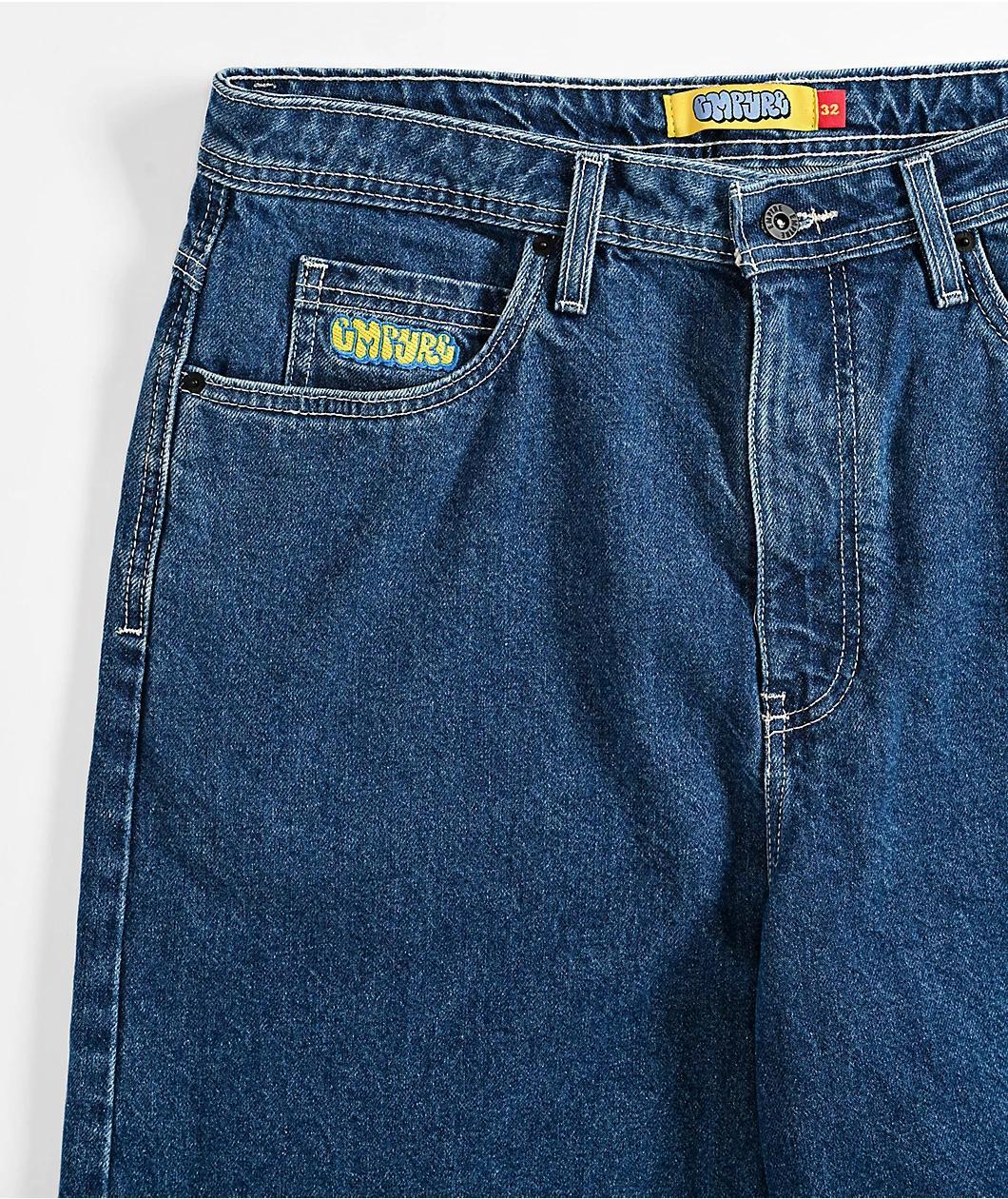 Empyre Ultra Loose Blue Denim Skate Shorts Product Image