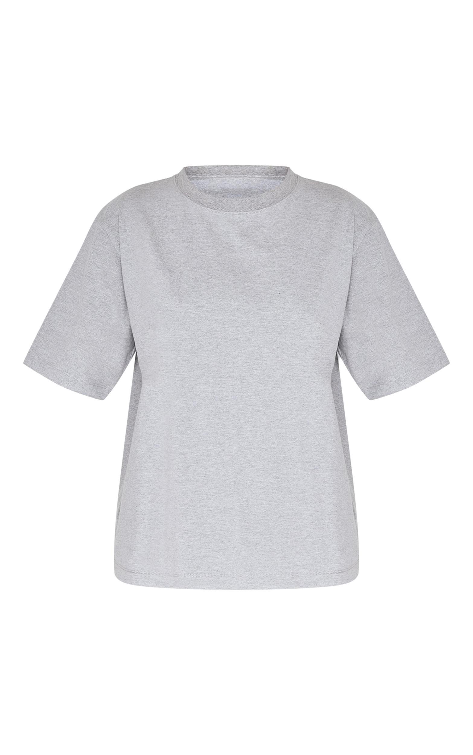 Grey Marl Oversized Premium Cotton T-shirt Product Image