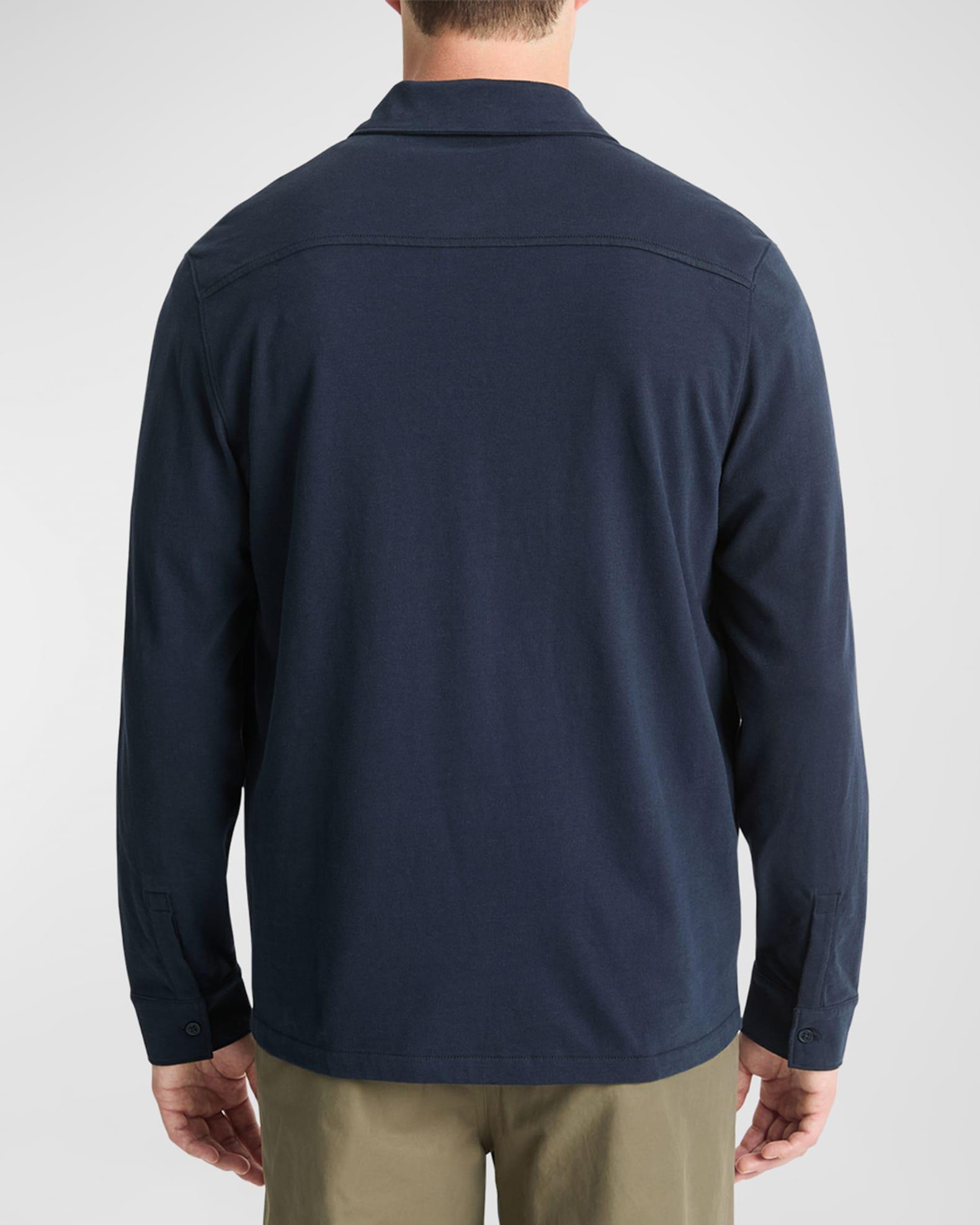 Men's Sueded Jersey Casual Button-Down Shirt Product Image