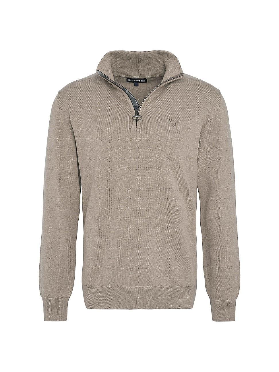 Mens Half-Zip Cotton Sweater Product Image