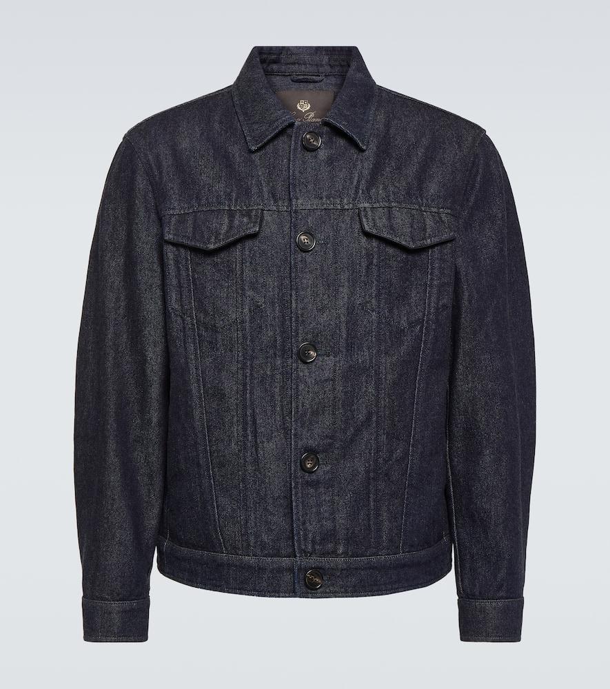 LORO PIANA Cotton And Cashmere-blend Denim Jacket In Blue Product Image