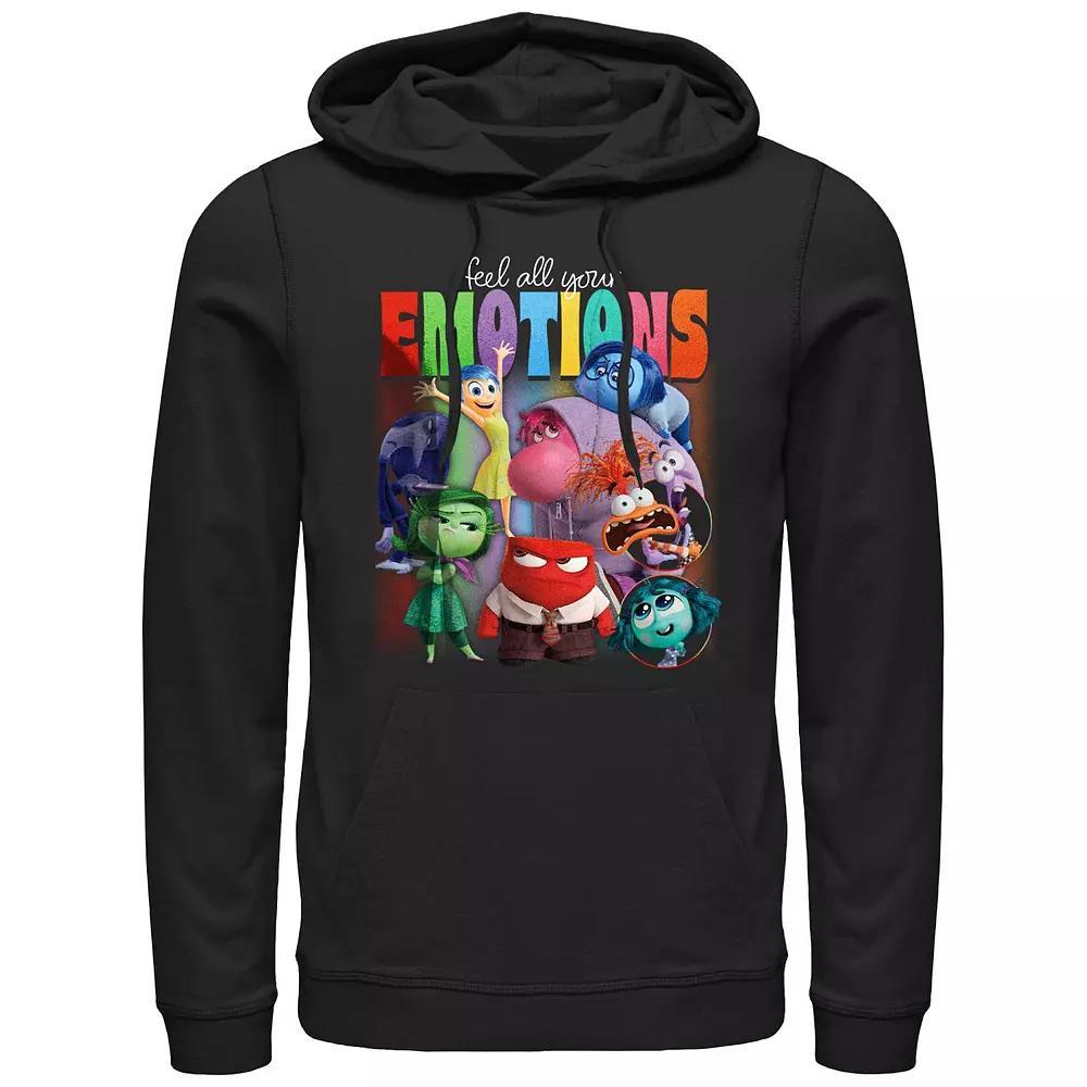 Men's Inside Out 2 Feel All Your Emotions Group Shot Graphic Hoodie, Size: XXL, Black Product Image