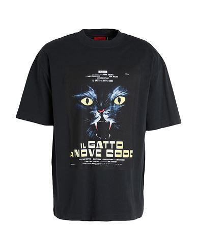 HUGO BOSS Cotton-jersey T-shirt With 70s Film Artwork In Black Product Image
