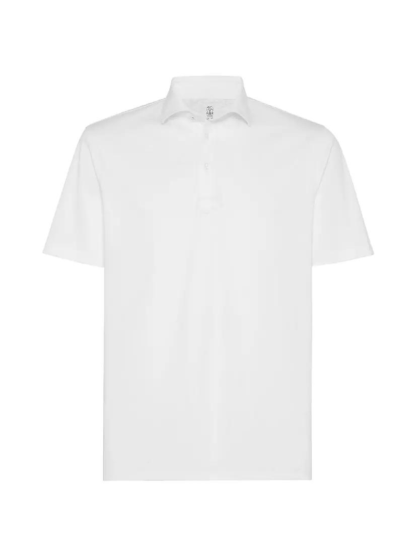 Mens Cotton Piqu Shirt Style Collar Polo Shirt Product Image