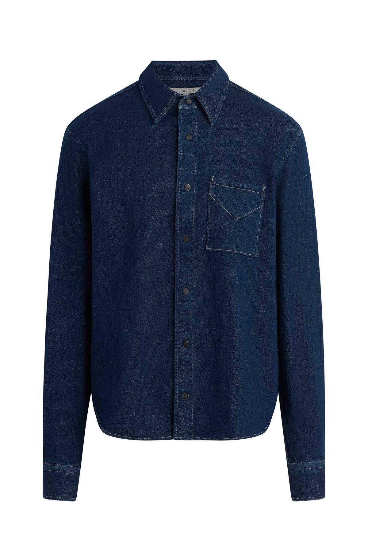 Long Sleeve Denim Shirt Male Product Image
