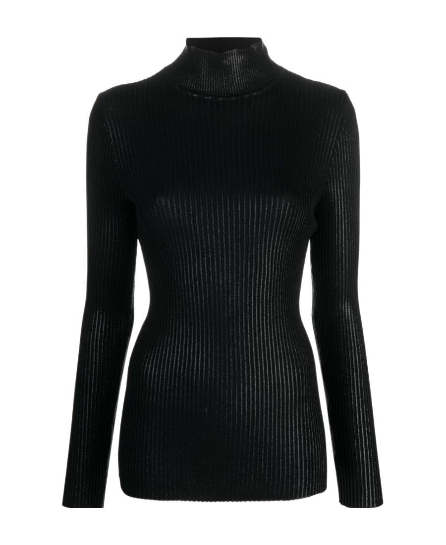 ALBERTA FERRETTI High-neck Ribbed-knit Jumper In Black Product Image