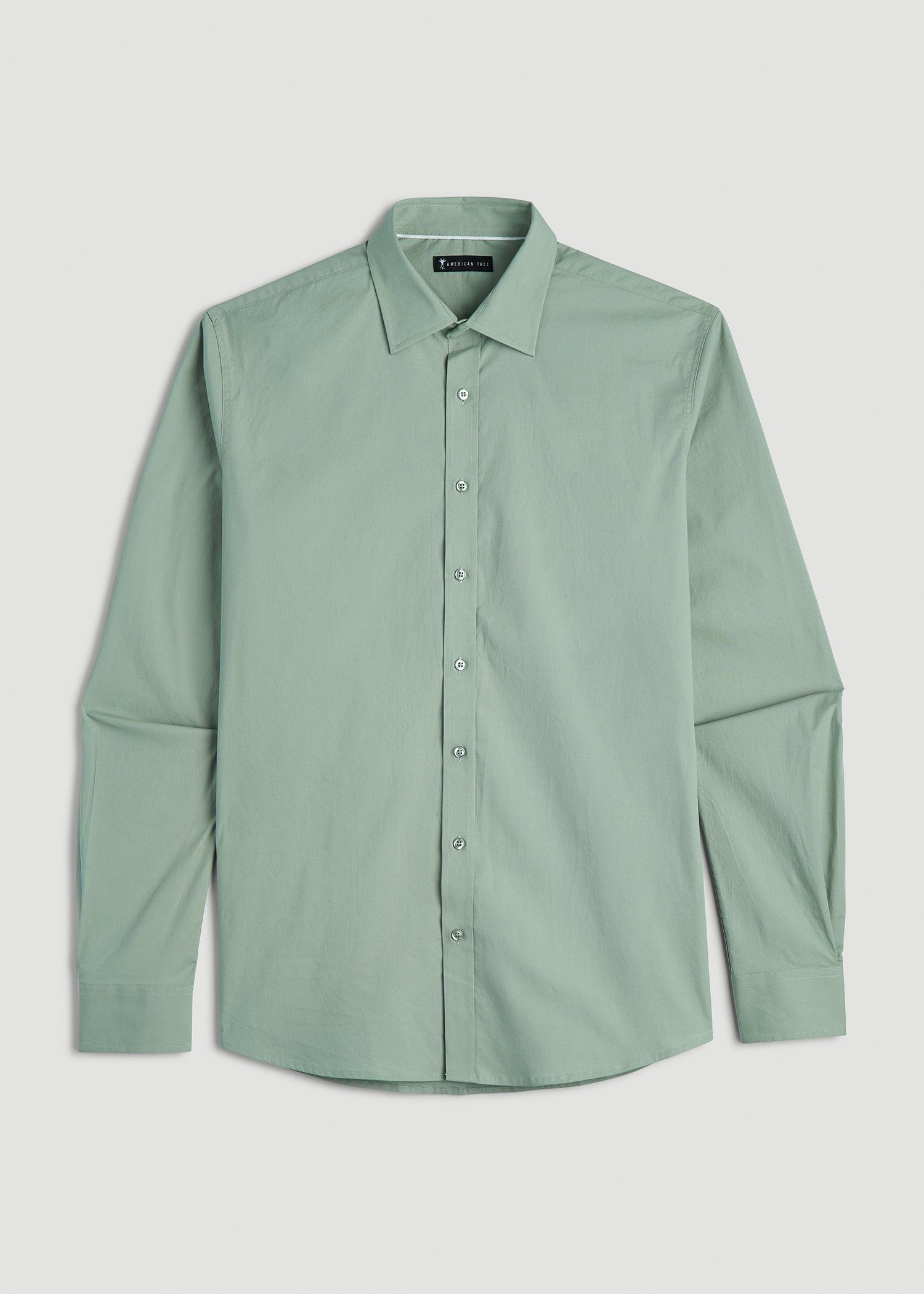 Oskar Button-Up Dress Shirt for Tall Men in Seagrass Product Image