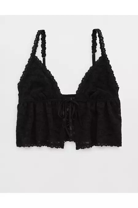 Show Off Vintage Lace Tie Front Bra Top Women's Product Image