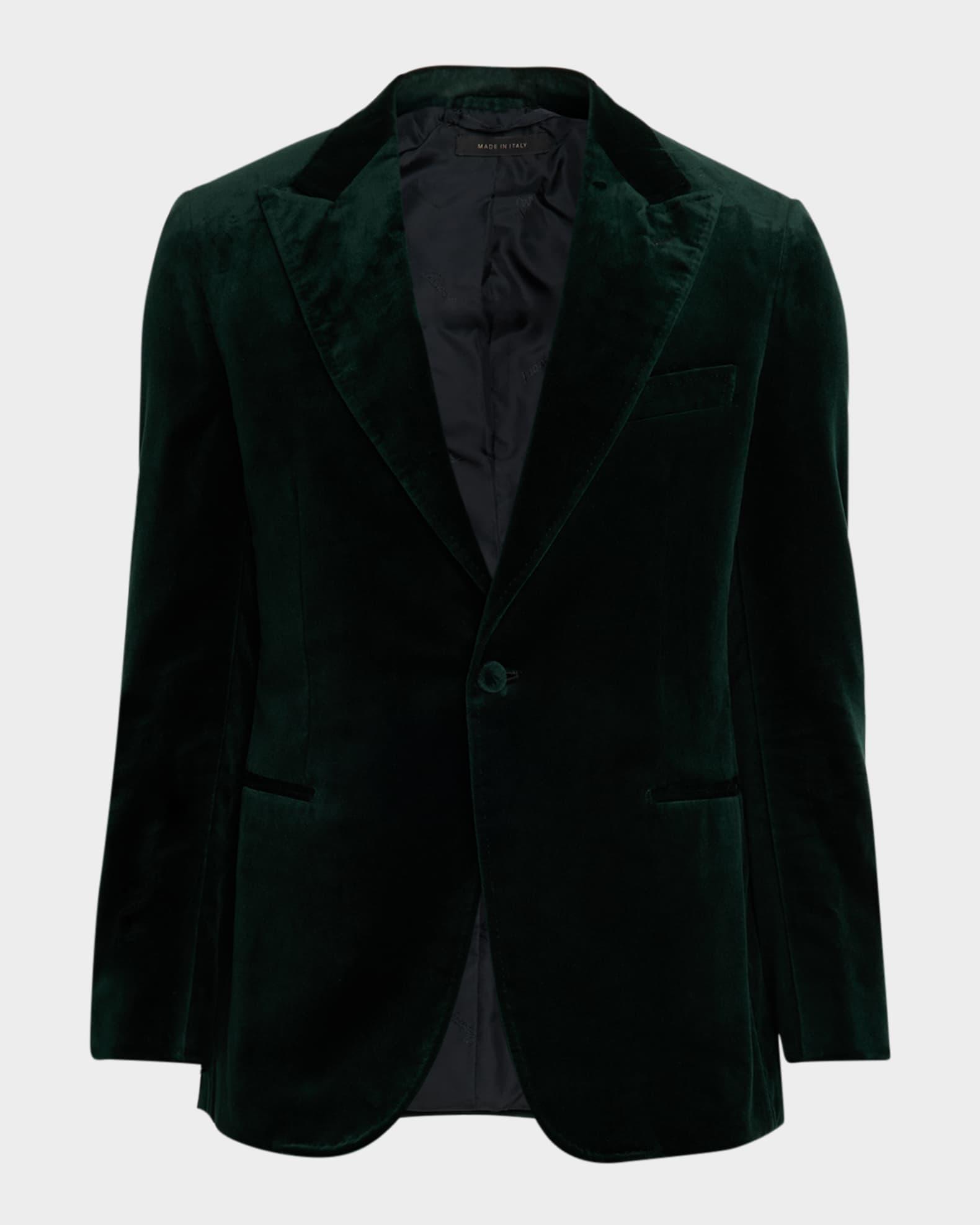Men's Velvet Single-Breasted Blazer Product Image
