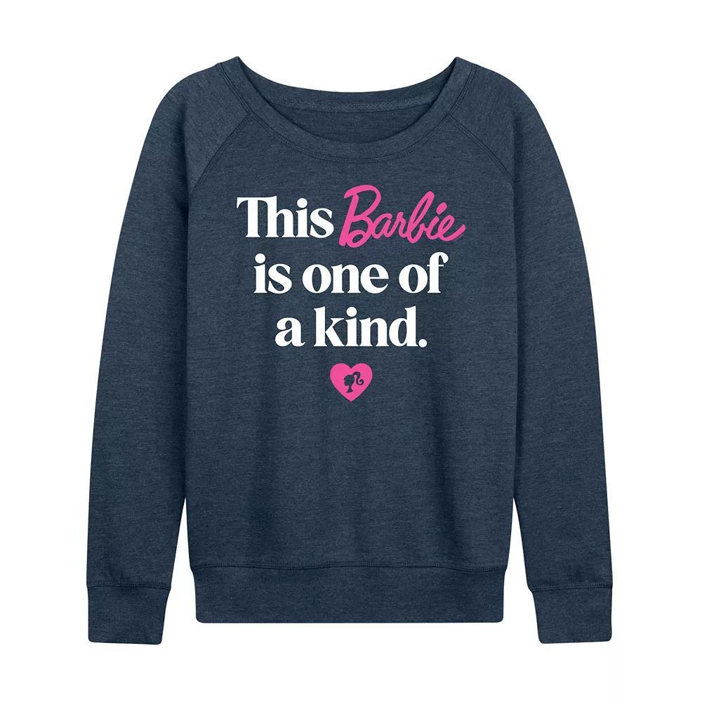Womens Barbie One Of A Kind French Terry Long Sleeve Tee Grey Green Product Image