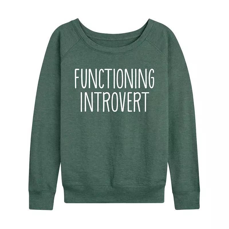 Plus Size Functioning Introvert French Terry Long Sleeve Tee, Womens Grey Maroon Product Image