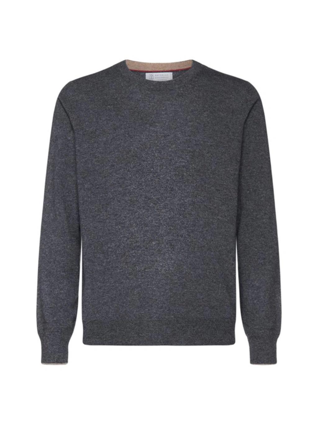BRUNELLO CUCINELLI Crewneck Knit Sweater In Grey Product Image