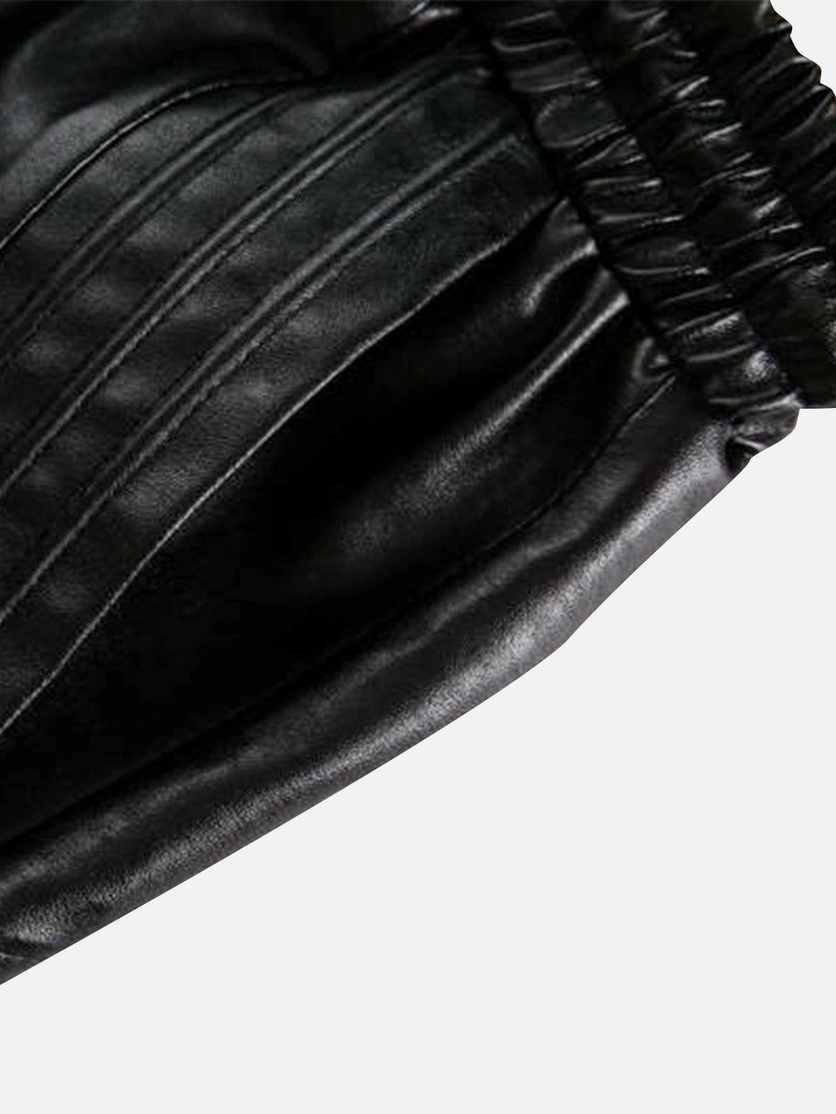Aelfric Eden Drawstring Faux Leather Shorts Product Image