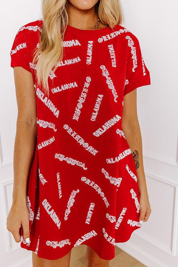 School Spirit Sequin Embroidered Mini Dress in Oklahoma Product Image