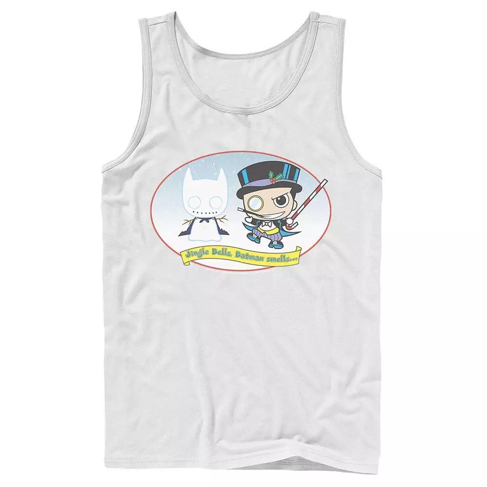Men's DC Comics The Penguin Jingle Bells Batman Smells Christmas Tank Top, Size: Large, White Product Image