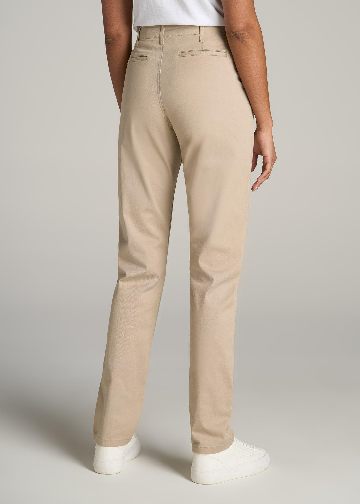 High Rise Tapered Chino Pants for Tall Women in Wreath Green Product Image