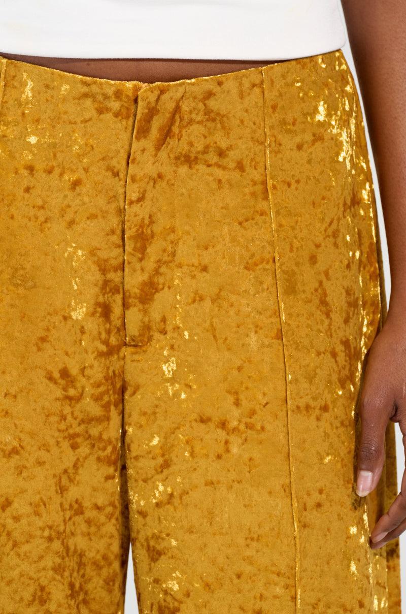 DRIPPING IN GOLD CRUSHED VELVET TROUSER Product Image