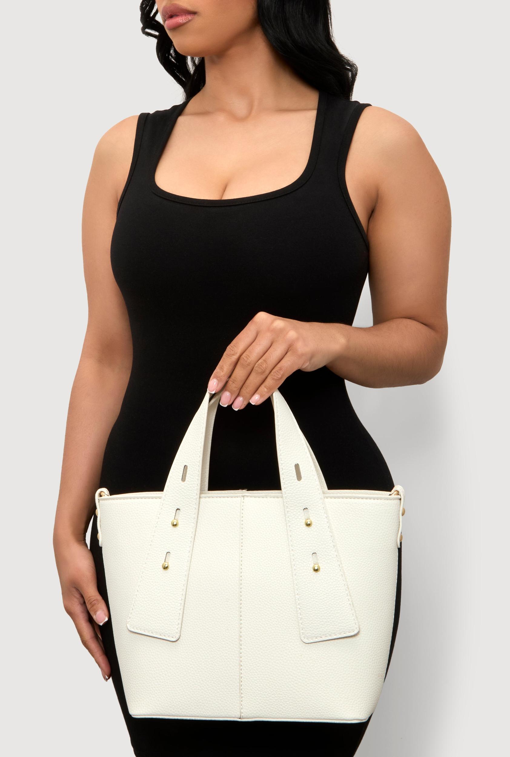 Faux Leather Convertible Handbag Female Product Image