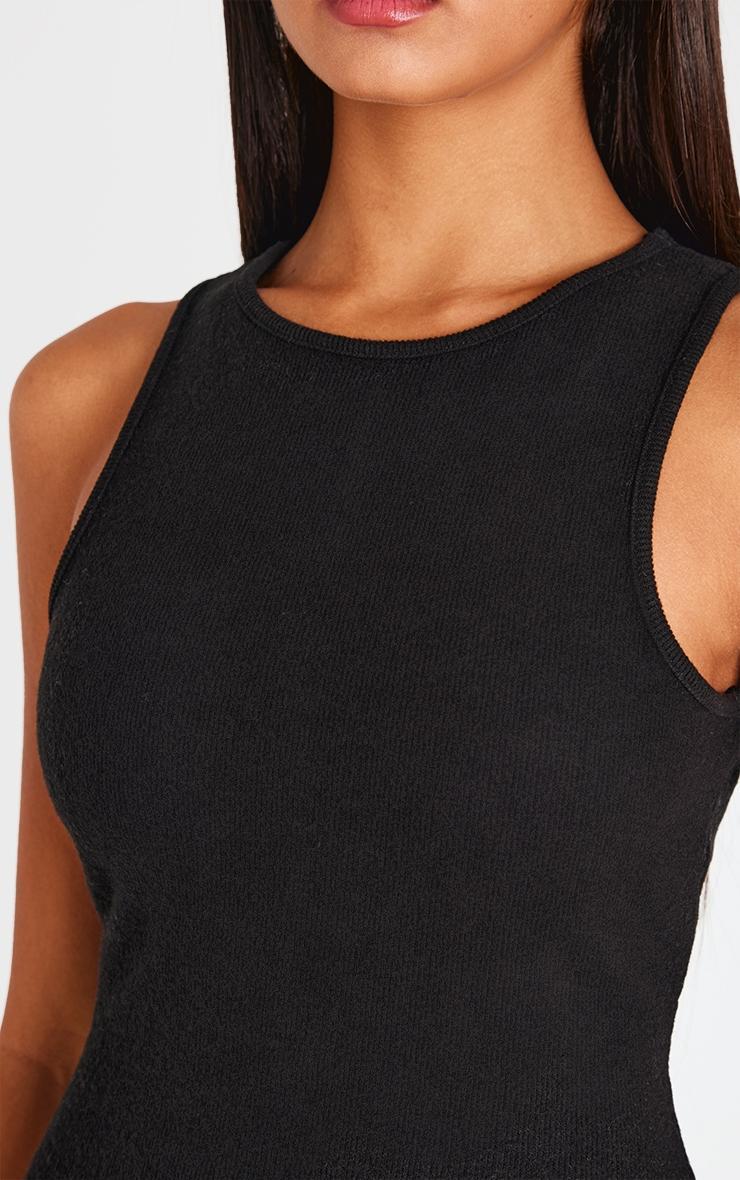 Black Heavy Rib Racer Sleeveless Maxi Dress Product Image