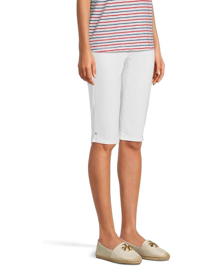 Petite Bike Capris Riveted Sideseam Slits in Optic White Product Image