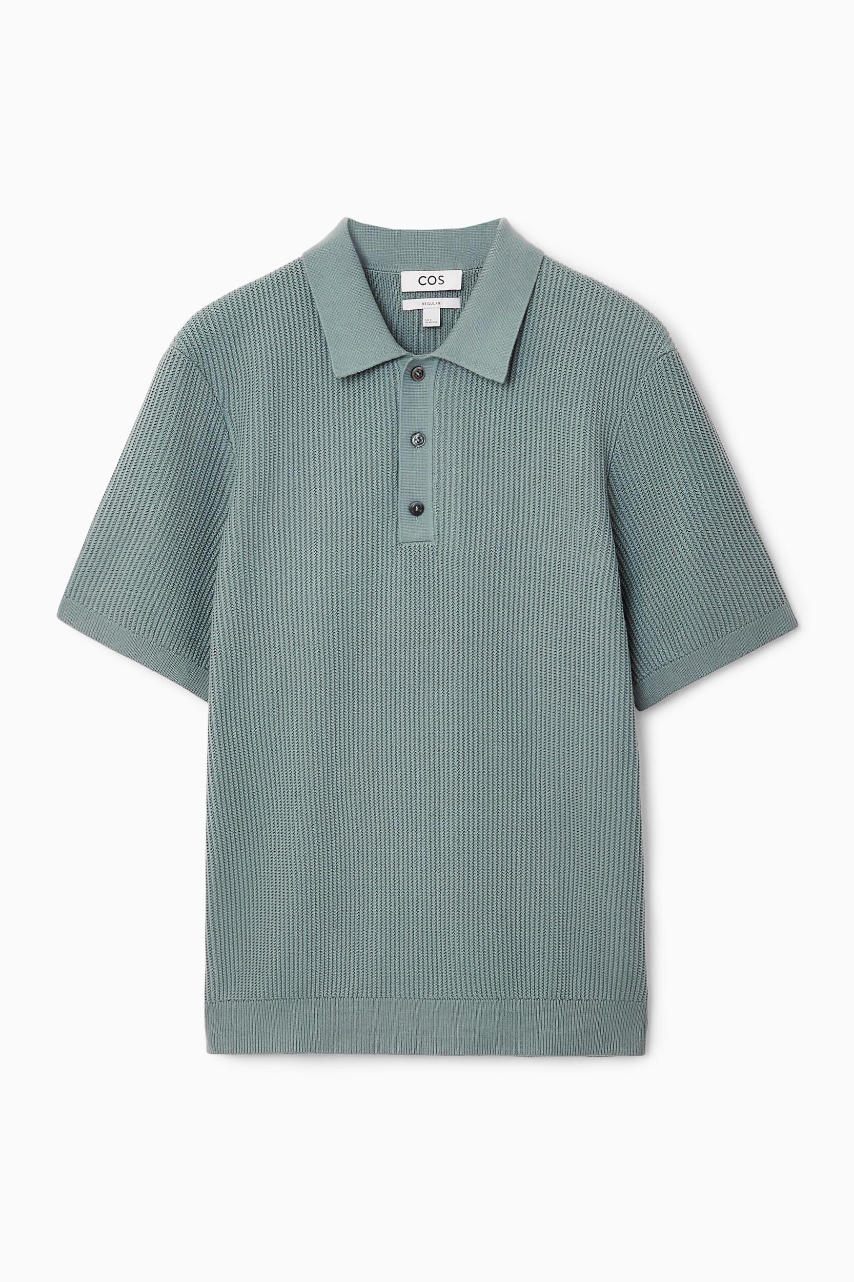 TEXTURED KNITTED POLO SHIRT Product Image