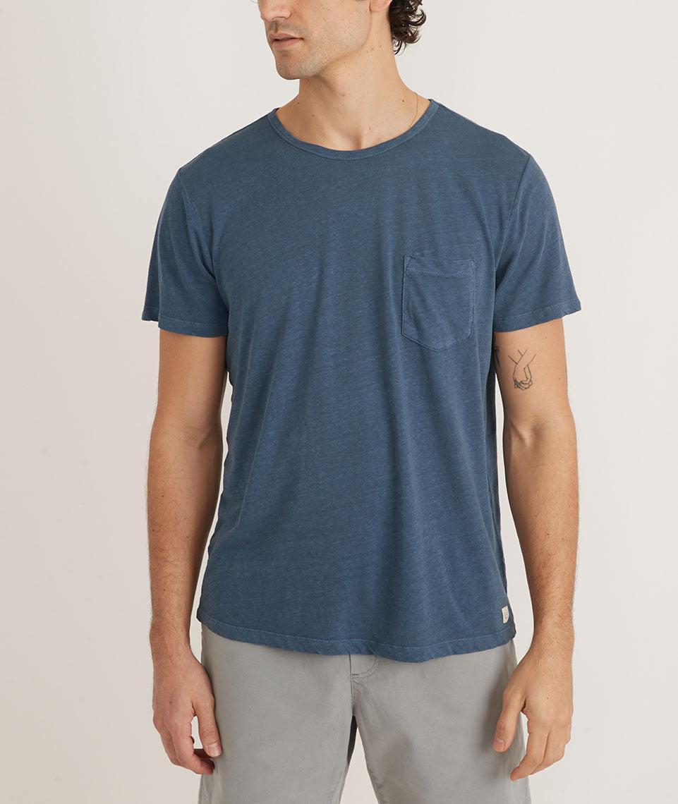 Relaxed Hemp Cotton Pocket Tee in Dark Denim Product Image