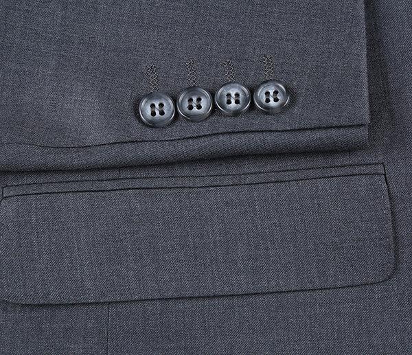 Half Canvas Wool Dress Suit Regular Fit 2 Piece in Gray Product Image