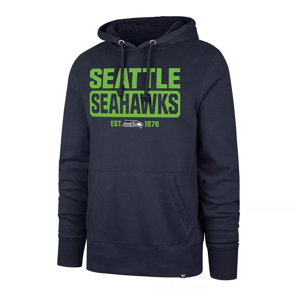 Men's '47 College Navy Seattle Seahawks Box Out Headline Pullover Hoodie, Size: 3XL, Blue Product Image