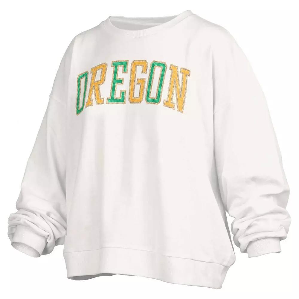 Womens Pressbox Oregon Ducks Janise Waist Length Oversized Pullover Sweatshirt Product Image