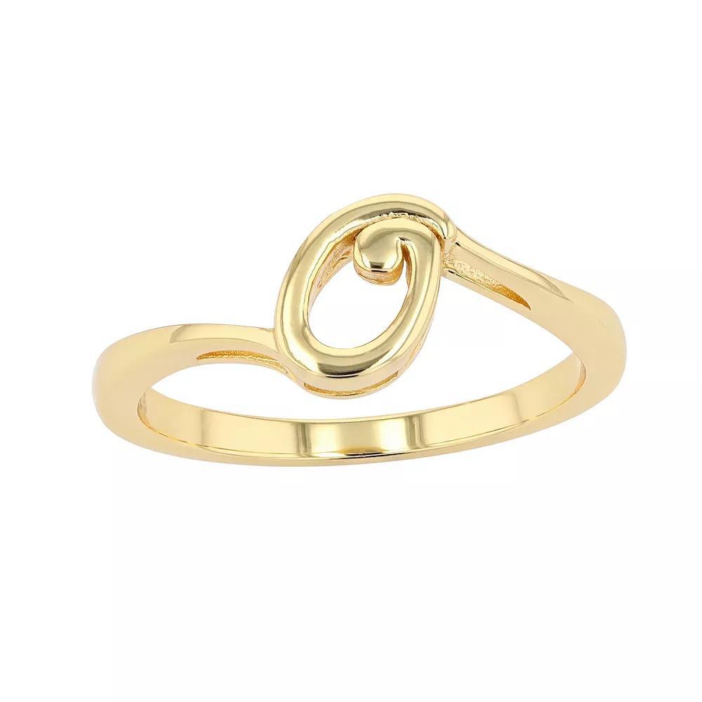 Traditions Jewelry Company 18k Gold Over Silver Script Initial Ring, Womens Product Image