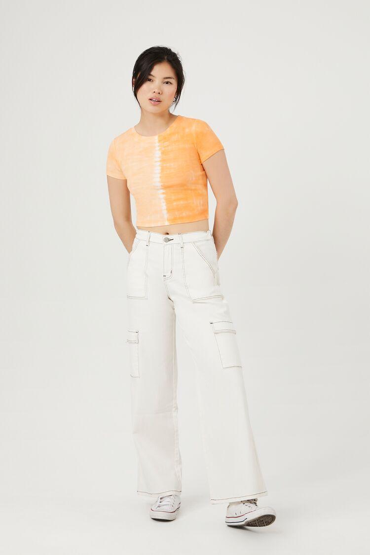 Twill Contrast-Trim Cargo Pants | Forever 21 Product Image