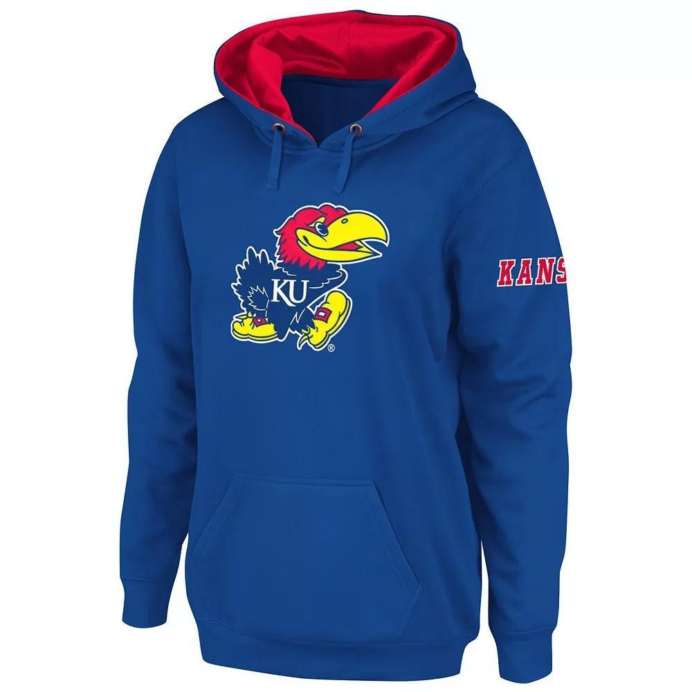 Womens Stadium Athletic Royal Kansas Jayhawks Big Logo Pullover Hoodie Product Image