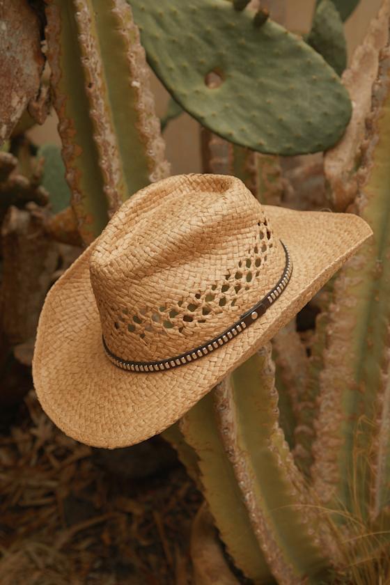 Out West Aesthetic Tan Woven Western Hat Product Image