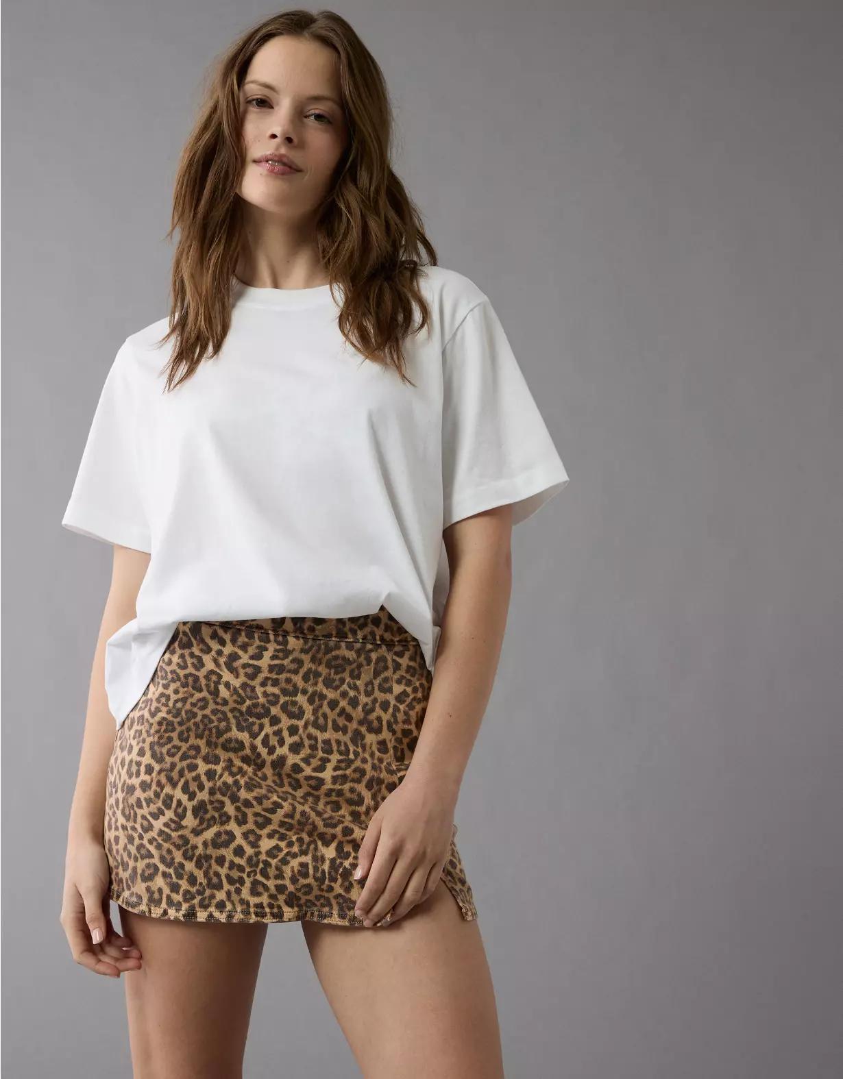 AE It Knit Leopard Skort Product Image