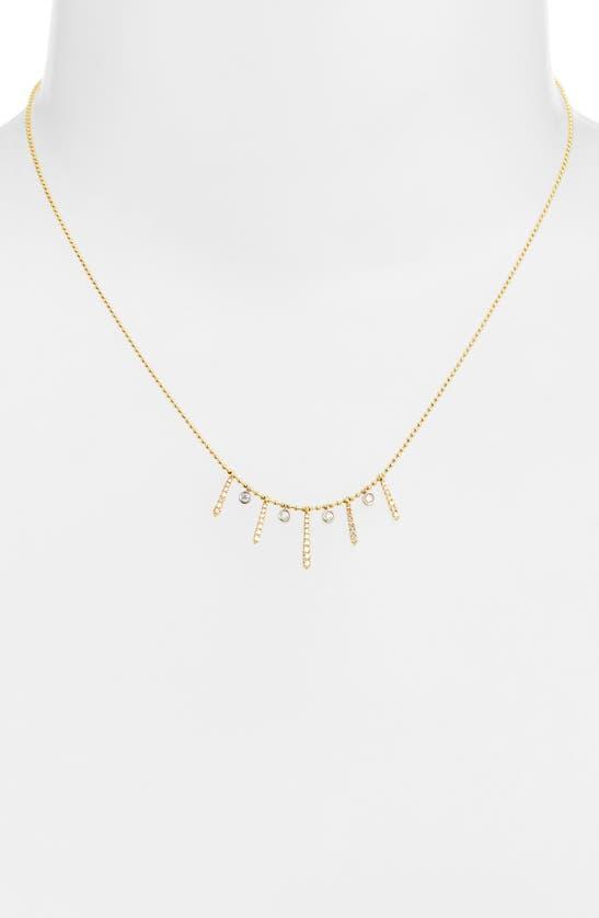 MEIRA T Metro T 14k Yellow & White Gold Diamond Bar Necklace, 18 In Two Toned Yellow Gold Product Image