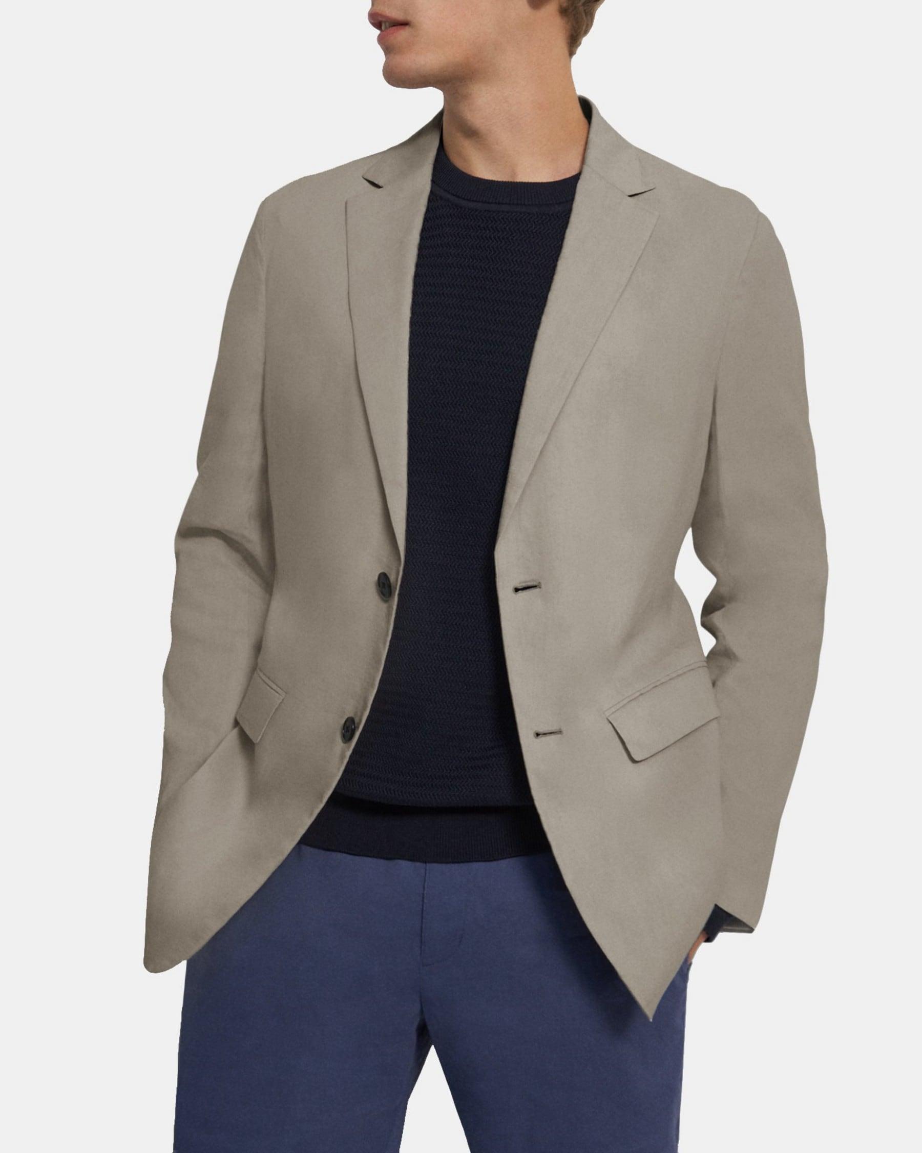 Unstructured Suit Jacket in Stretch Linen Product Image