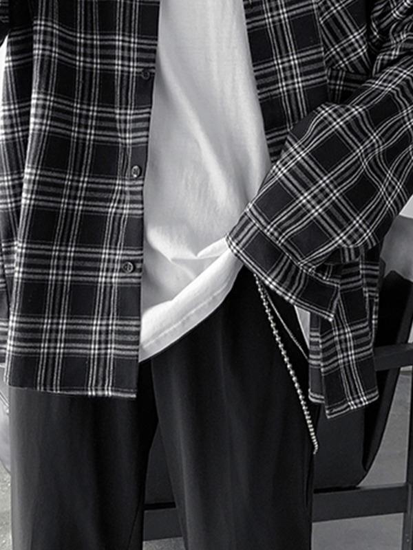 Men's Long Sleeve Checkered Button Shirt Product Image
