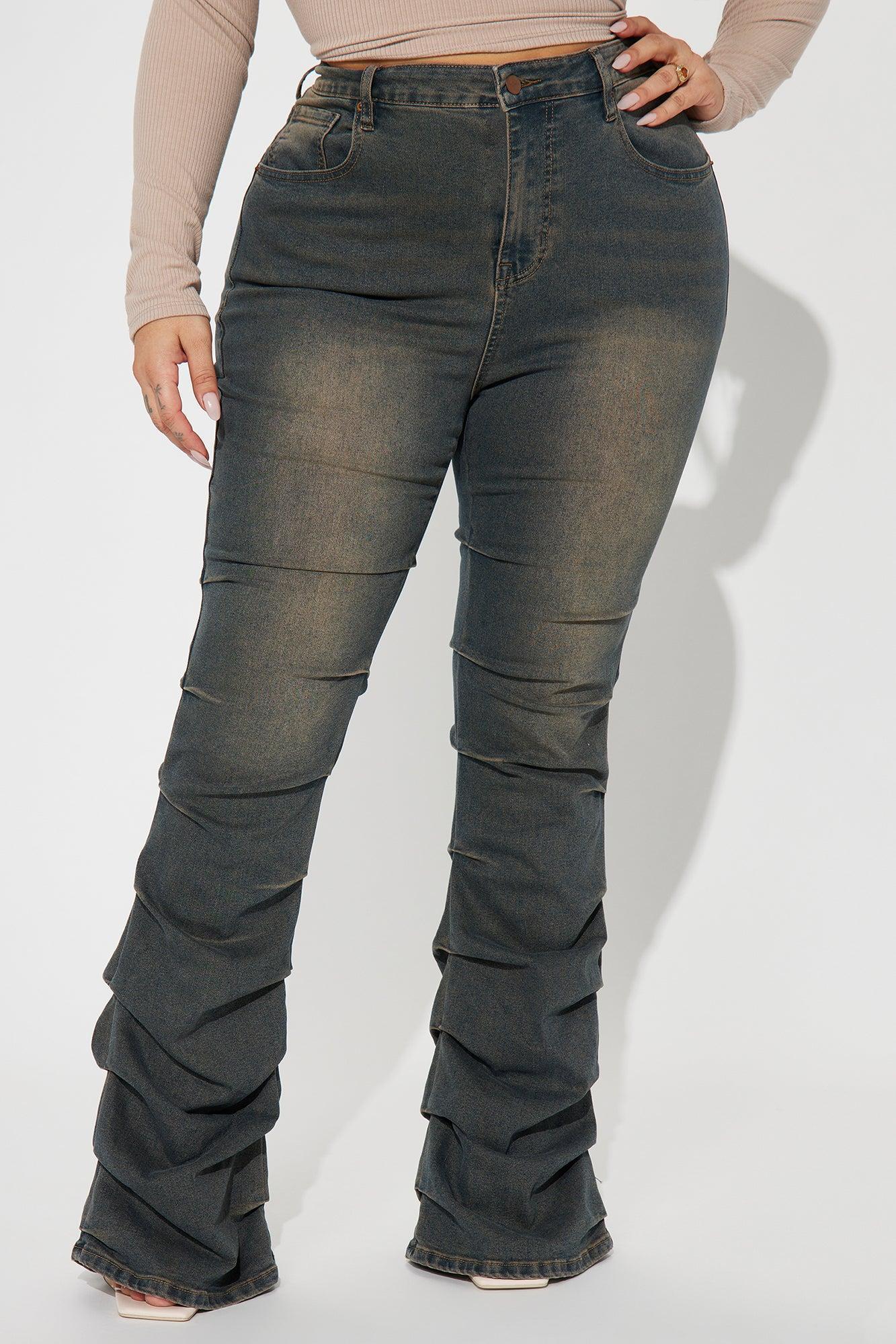 Calling For You Stacked Bootcut Jeans - Dark Wash Product Image