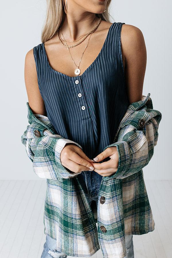 New To Love Satin Top In Navy Product Image