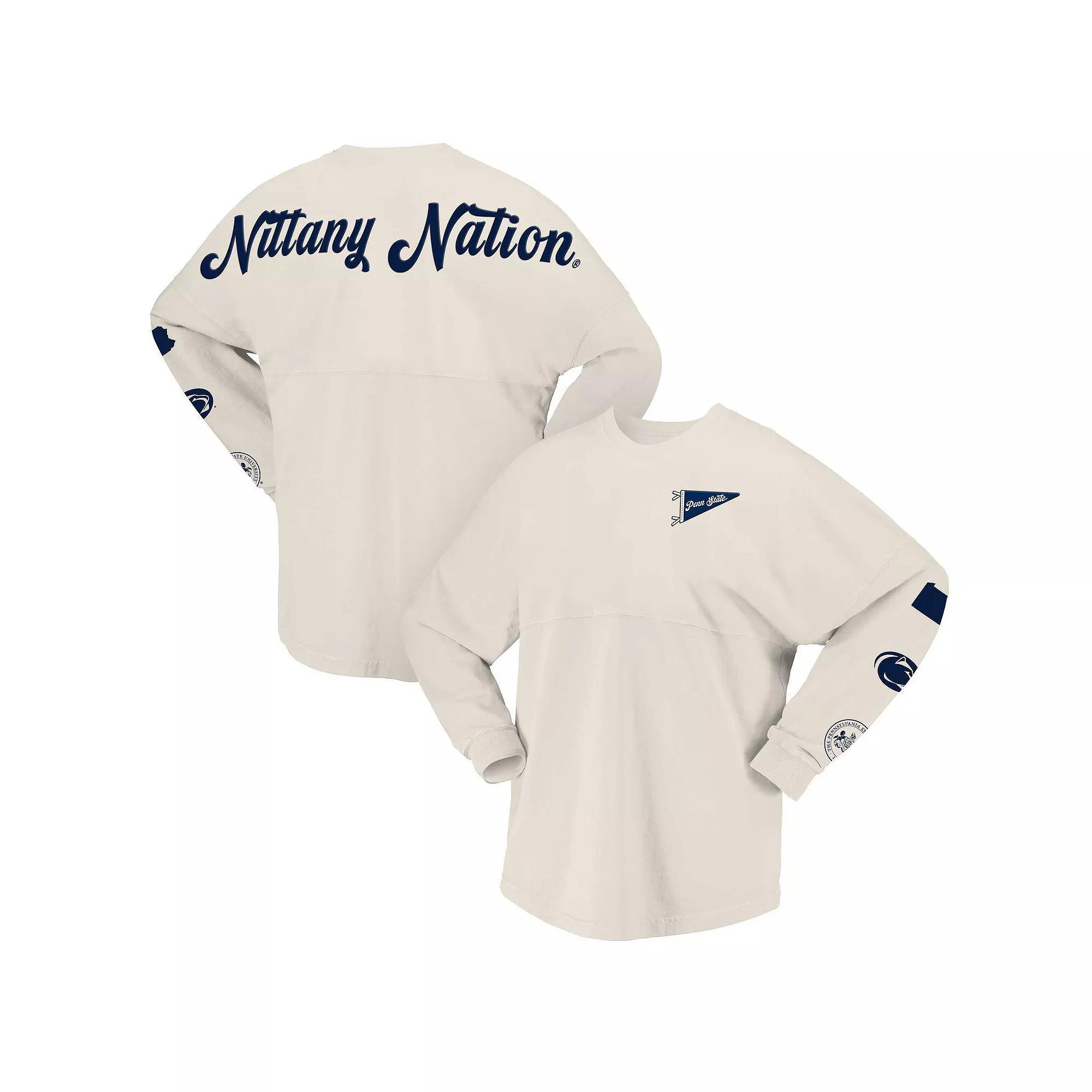 Women's Spirit Jersey Natural Penn State Nittany Lions Local Long Sleeve T-Shirt, Size: XL, Beige Product Image