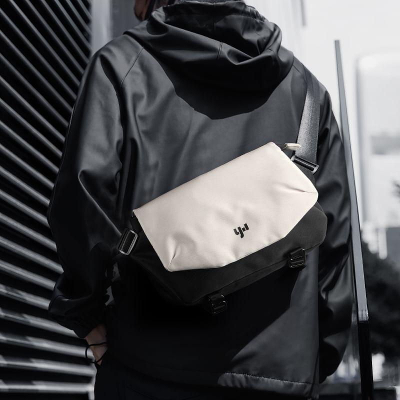 Logo Print Two-Tone Buckled Flap Crossbody Bag (Various Designs) Product Image