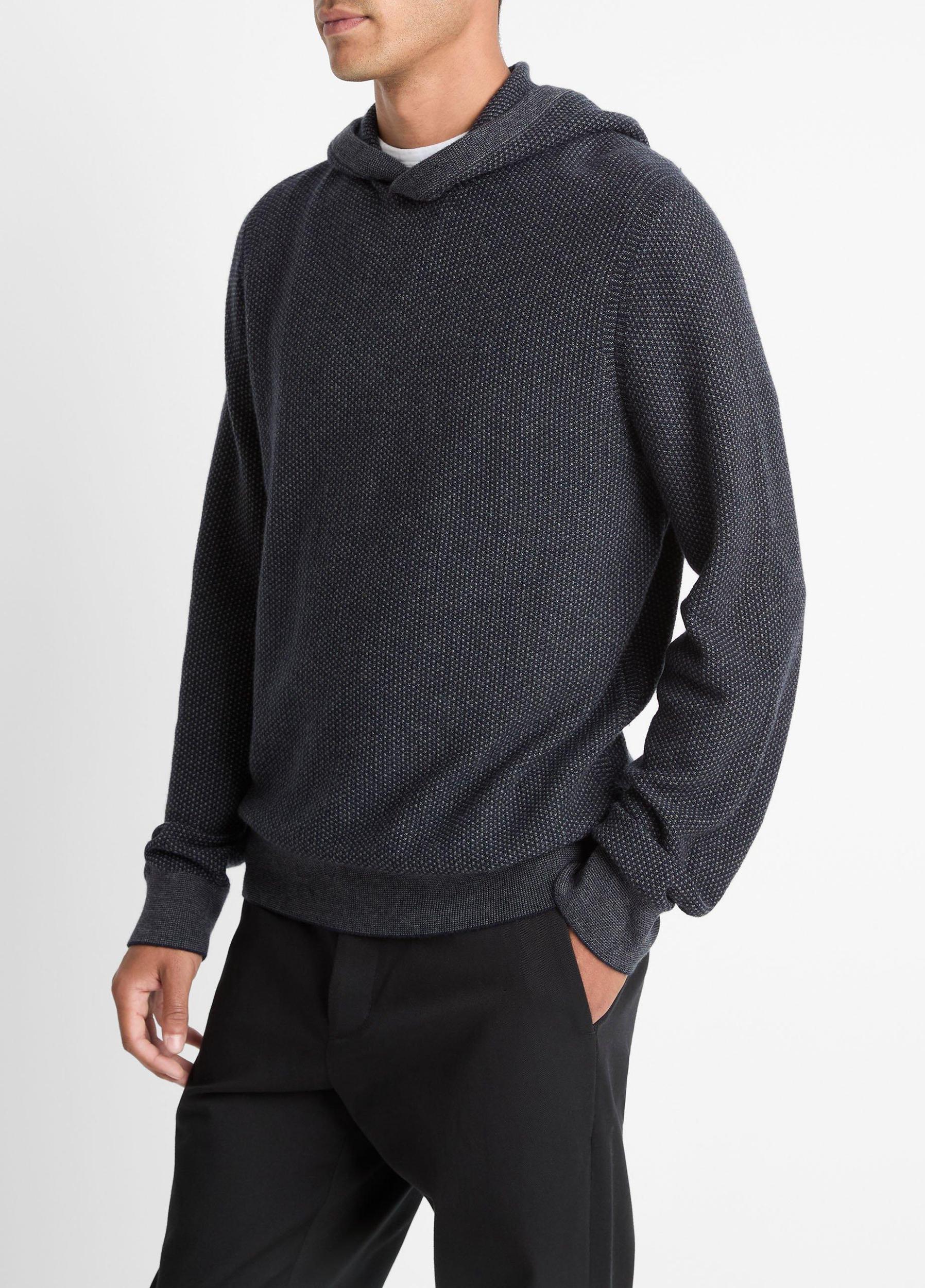 Geo-Jacquard Wool-Blend Sweater Hoodie Product Image
